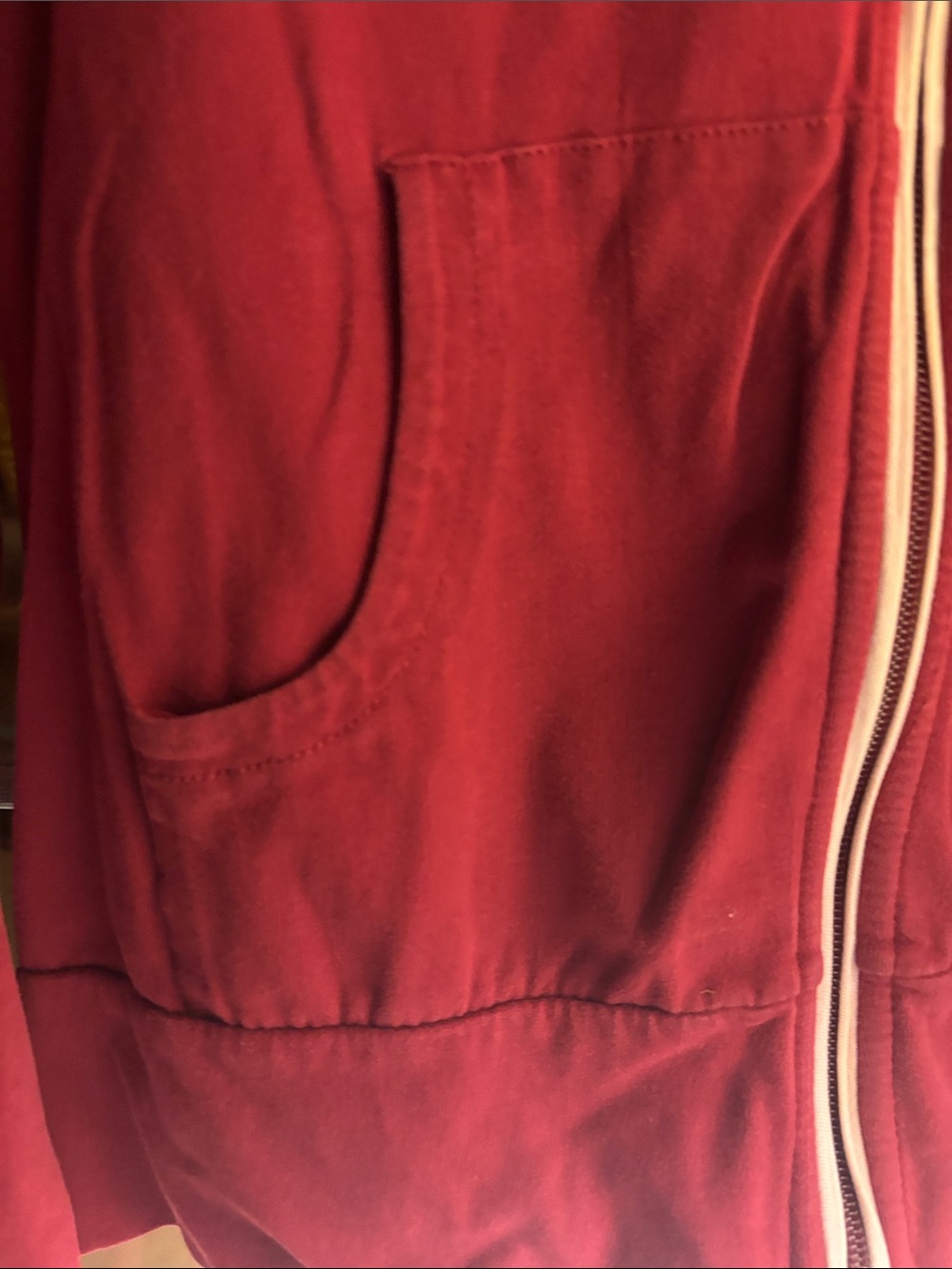 Nike Women’s Burgundy Zip-Up Hoodie Jacket with White Trim - Picture 6 of 9